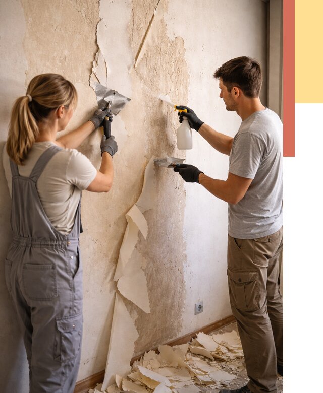 Снятие старых обоев в Соль-илецке от 5469 руб. под ключ недорого | ОТДЕЛОЧНИК-Сои