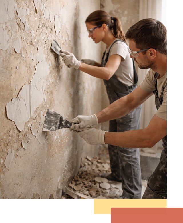 Снятие старой шпаклевки и подготовка поверхностей в Соль-илецке