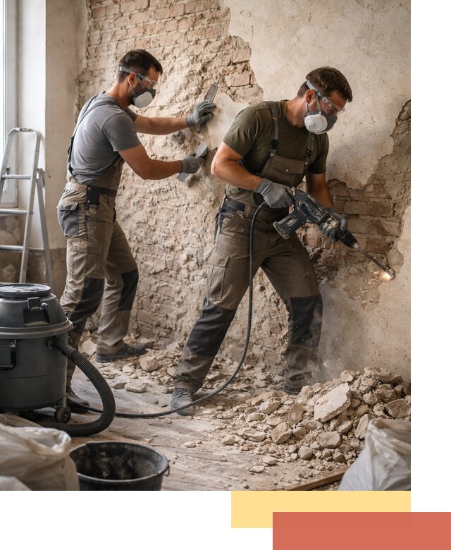 Демонтаж штукатурки со стен в Соль-илецке быстро и аккуратно