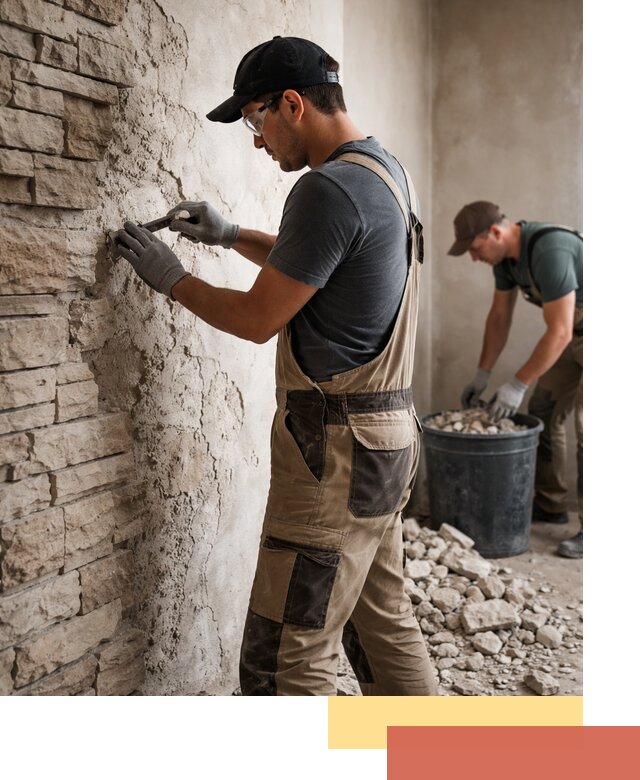 Демонтаж декоративного камня в Соль-илецке профессионально и безопасно