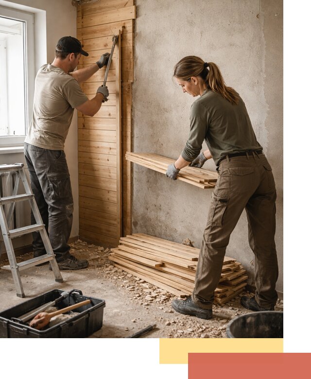 Демонтаж вагонки со стен в Соль-илецке — профессиональный демонтаж