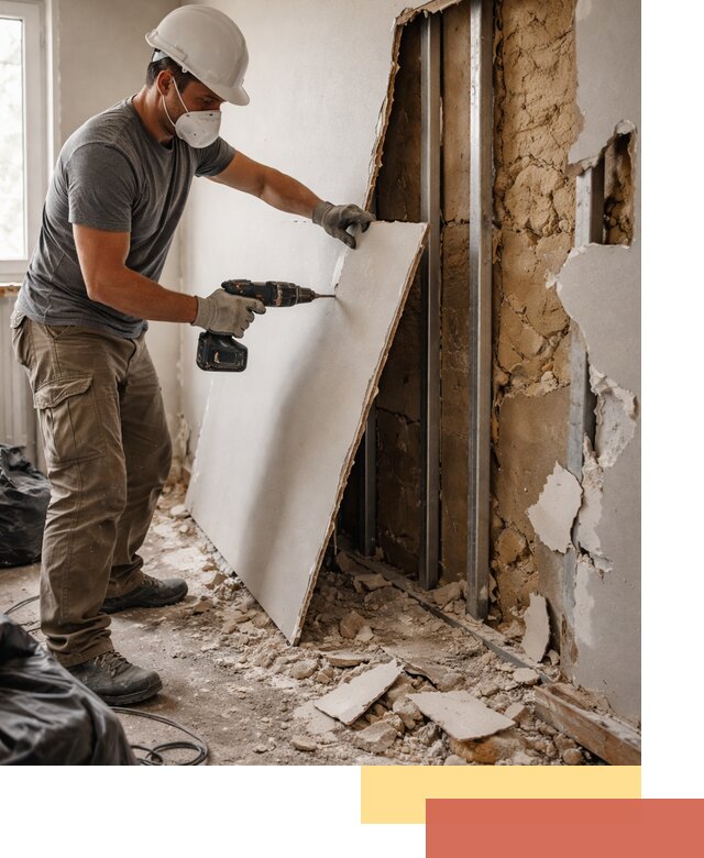 Демонтаж гипсокартона со стен в Соль-илецке качественно и быстро