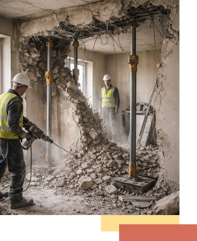 Снос несущих стен в Соль-илецке с гарантией безопасности и качества