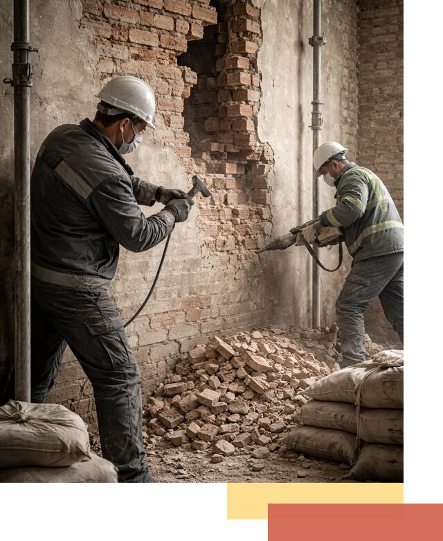 Демонтаж кирпичных стен в Соль-илецке быстро и безопасно