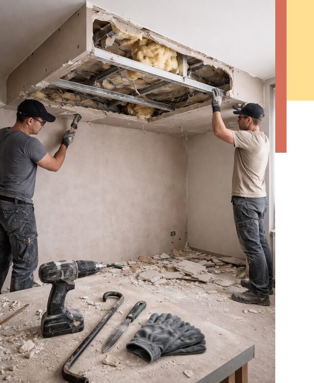 Демонтаж короба из гипсокартона в Соль-илецке от 1584 руб. — быстро и недорого | ОТДЕЛОЧНИК-Сои