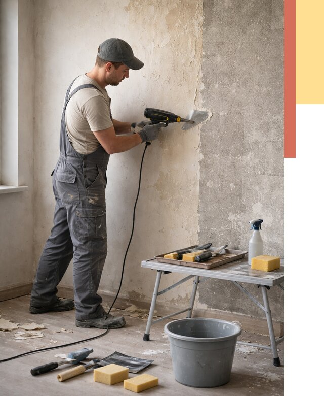 Очистка стен от клея в Соль-илецке от 1927 руб. — снятие и удаление клея со стен | ОТДЕЛОЧНИК-Сои