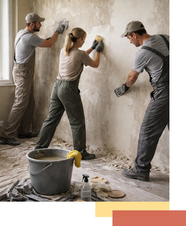 Очистка стен от клея и грунтовки в Соль-илецке качественно и быстро