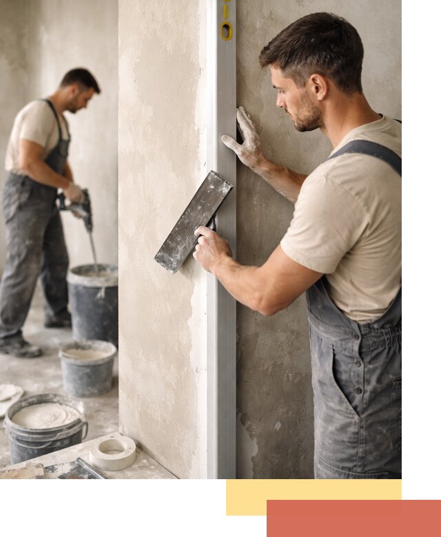 Выведение углов стен в Соль-илецке: монтаж и оштукатуривание