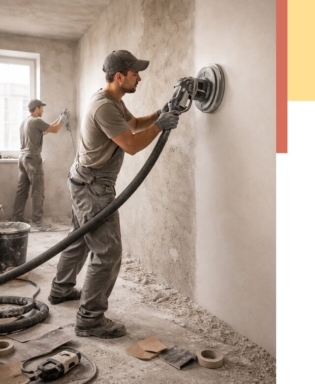 Шлифовка стен в Соль-илецке от 1250 руб/м2 — быстро и недорого | ОТДЕЛОЧНИК-Сои