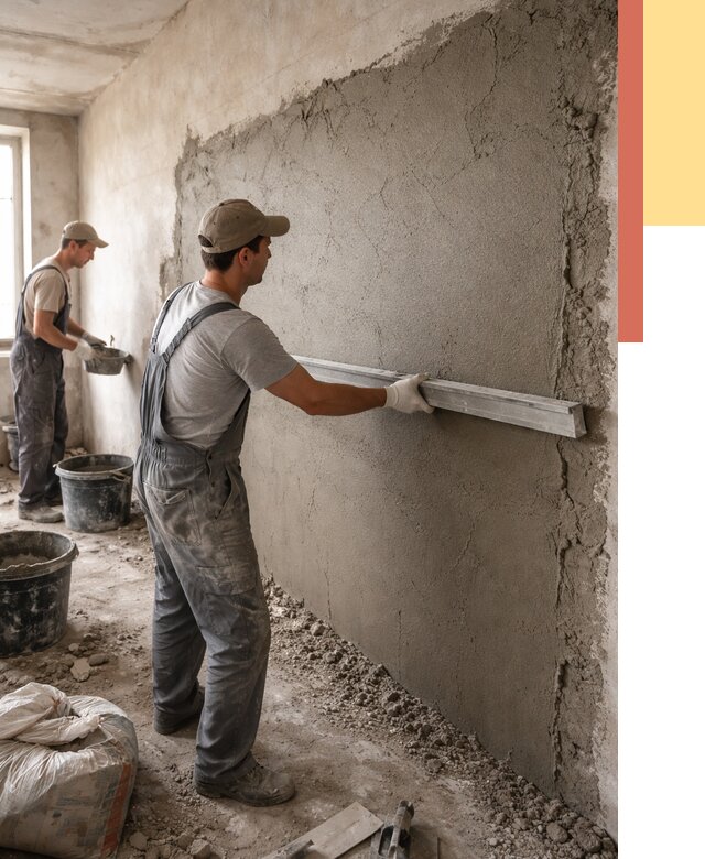 Цементная штукатурка стен в Соль-илецке от 4688 руб/м2 — быстро и недорого | ОТДЕЛОЧНИК-Сои