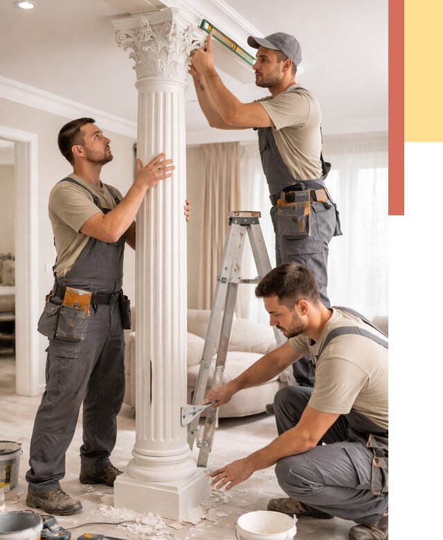 Установка декоративных колонн в Соль-илецке от 12502 руб. под ключ | ОТДЕЛОЧНИК-Сои