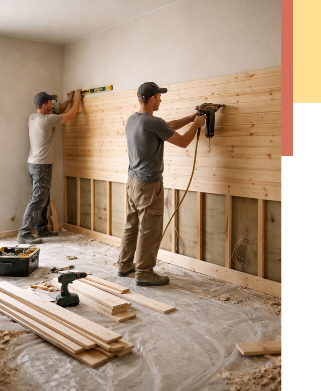 Монтаж деревянной вагонки на стены в Соль-илецке от 7814 руб. | Услуги монтажа вагонки | ОТДЕЛОЧНИК-Сои