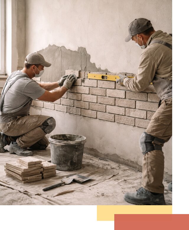 Монтаж декоративного кирпича профессионально в Соль-илецке