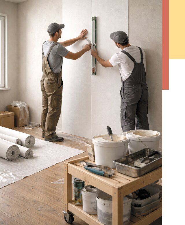 Поклейка стеклообоев в Соль-илецке от 6772 руб. за м2 — быстро и недорого | ОТДЕЛОЧНИК-Сои