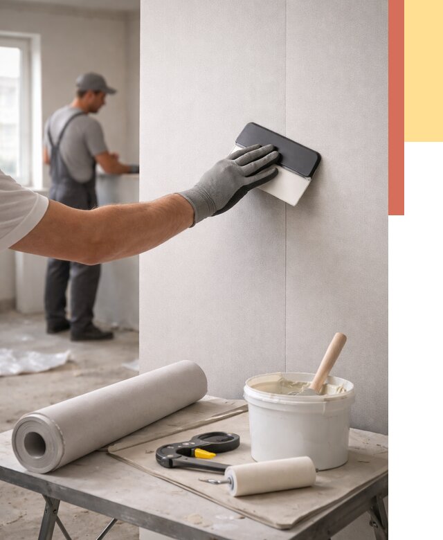 Поклейка обоев под покраску в Соль-илецке от 3646 руб. за м2 | ОТДЕЛОЧНИК-Сои