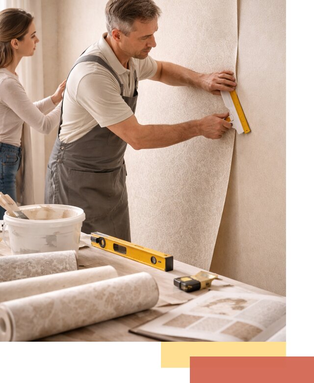 Поклейка обоев с подбором рисунка в Соль-илецке