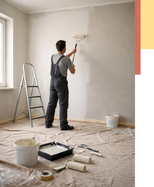 Покраска стен моющейся краской в Соль-илецке от 365 руб./м² — быстро и недорого | ОТДЕЛОЧНИК-Сои