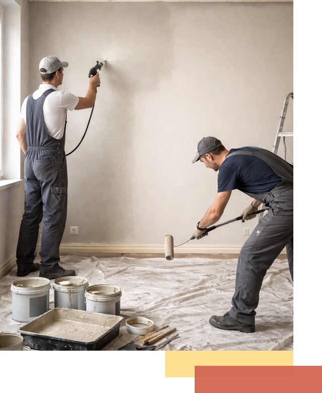 Покраска стен моющейся краской и защита поверхностей в Соль-илецке