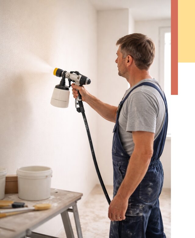 Покраска стен краскопультом в Соль-илецке от 7814 руб. — механизированная покраска | ОТДЕЛОЧНИК-Сои