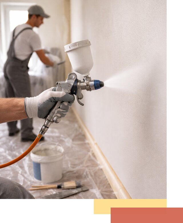 Покраска стен краскопультом в Соль-илецке быстро и качественно