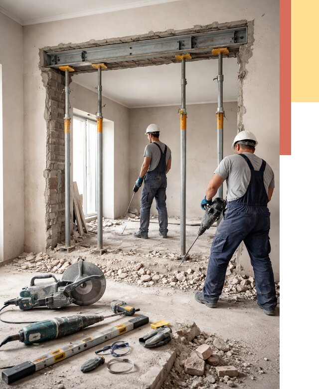 Прорезка проема в стене в Соль-илецке от 4688 руб. — быстро и недорого | ОТДЕЛОЧНИК-Сои