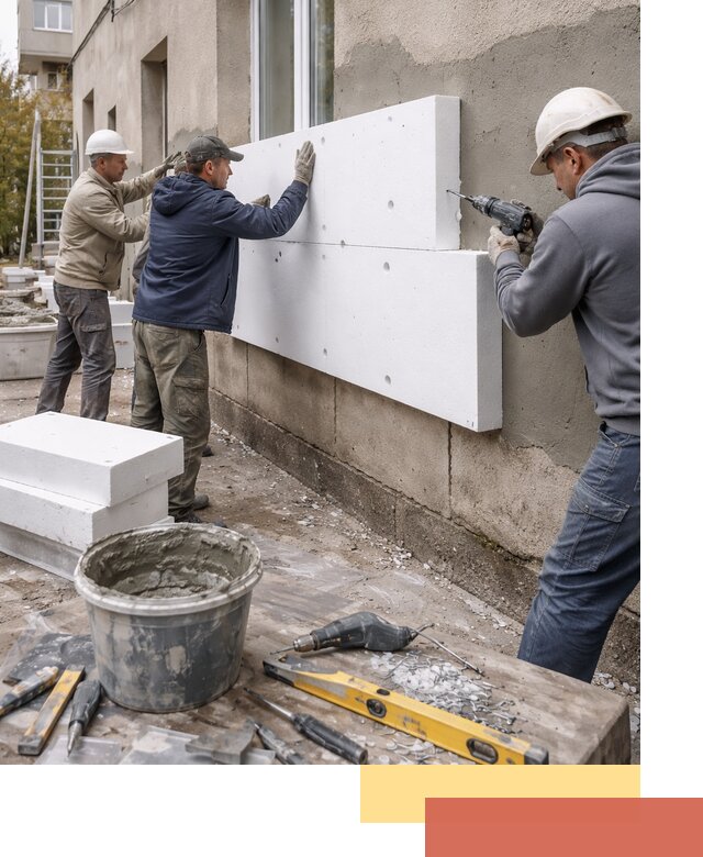 Утепление наружных стен пенопластом в Соль-илецке