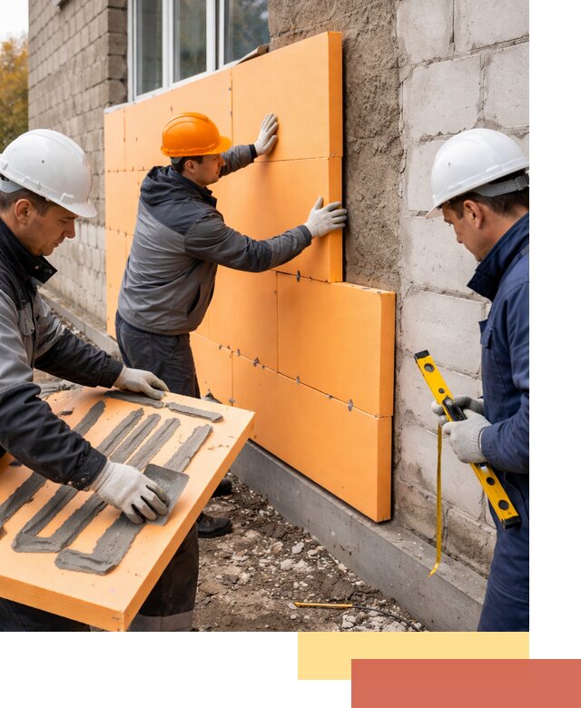 Утепление фасада пеноплексом под ключ в Соль-илецке