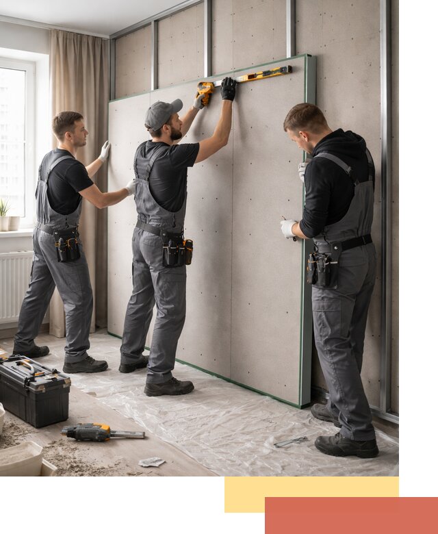 Шумоизоляция стен панелями ЗИПС в Соль-илецке для жилых и коммерческих помещений