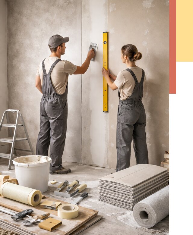 Отделка стен в Соль-илецке от 1563 руб/м² — недорого, быстро, под ключ | ОТДЕЛОЧНИК-Сои