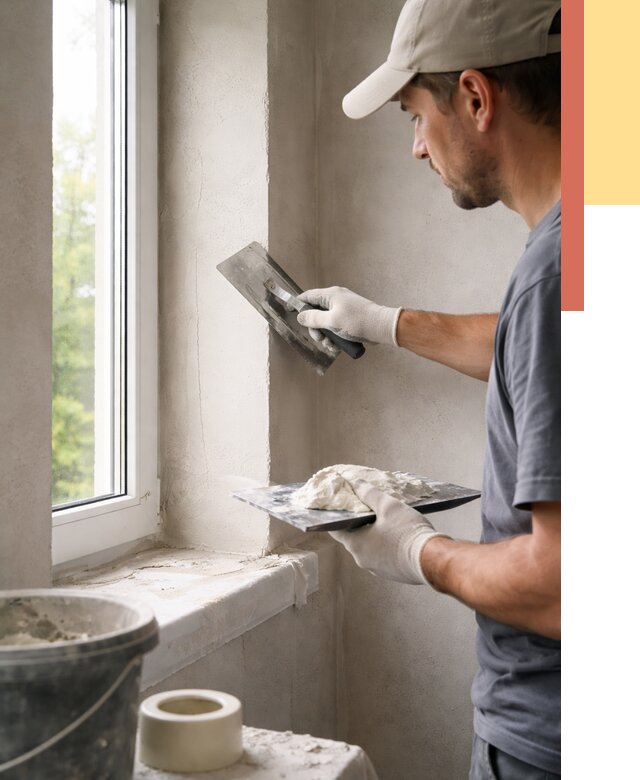 Штукатурка откосов в Соль-илецке от 4688 руб/м² — услуги и выравнивание под ключ | ОТДЕЛОЧНИК-Сои