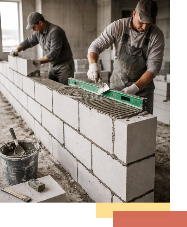 Кладка перегородок из газобетона в Соль-илецке быстро и качественно