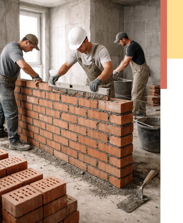 Кладка перегородок из кирпича в Соль-илецке от 3646 руб. за м² | ОТДЕЛОЧНИК-Сои