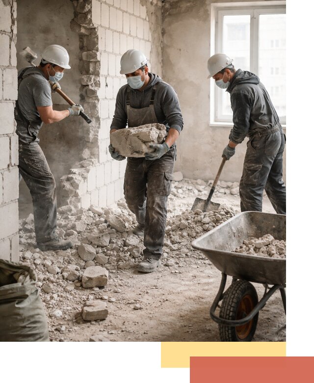 Демонтаж блочных перегородок в Соль-илецке быстро и аккуратно