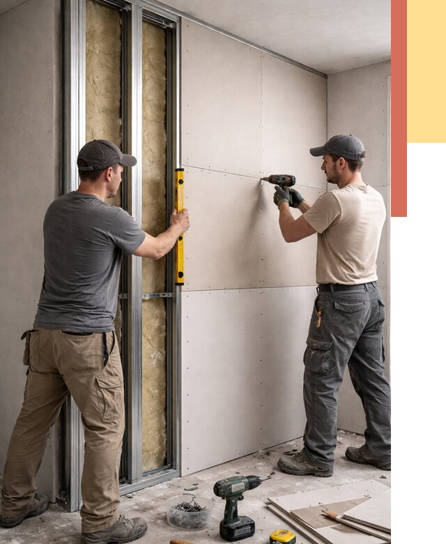 Монтаж двухслойной перегородки из гипсокартона в Соль-илецке от 1511 руб. | ОТДЕЛОЧНИК-Сои