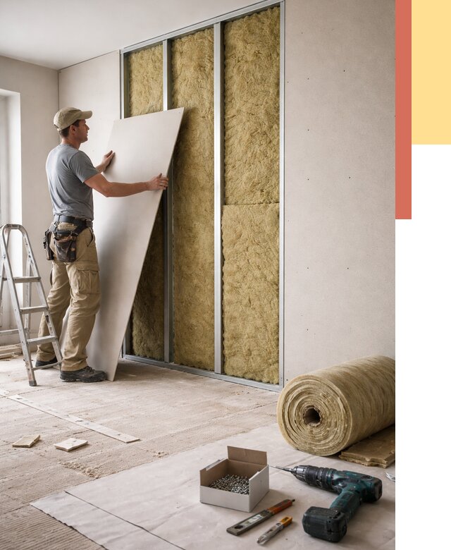 Перегородка из гипсокартона с шумоизоляцией в Соль-илецке от 3250 руб. | ОТДЕЛОЧНИК-Сои