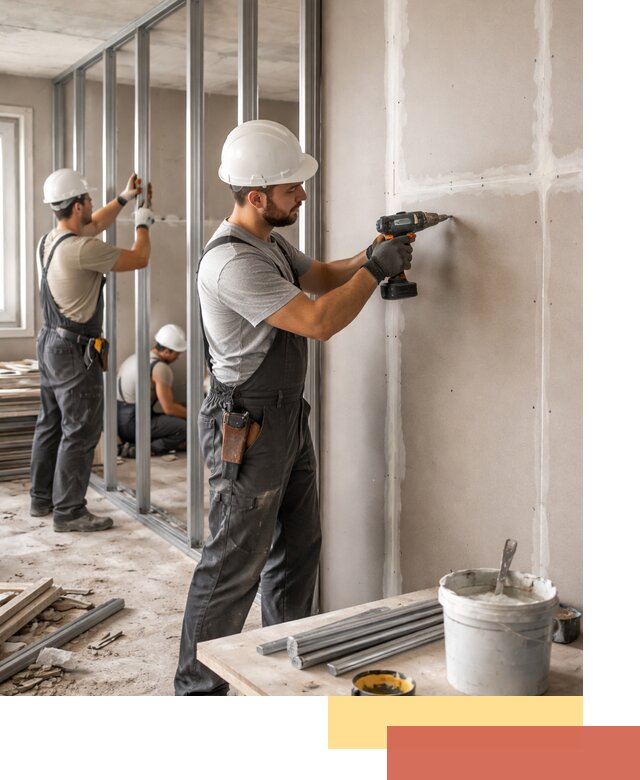 Перегородки из огнестойкого гипсокартона в Соль-илецке под ключ