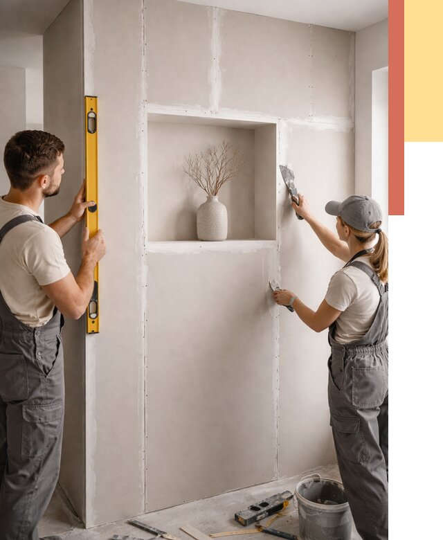 Перегородка из гипсокартона с нишей в Соль-илецке от 3386 руб. под ключ | ОТДЕЛОЧНИК-Сои