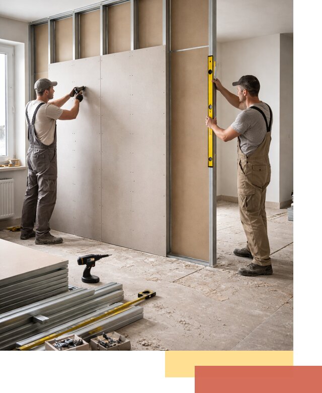 Зонирующая перегородка из гипсокартона под ключ в Соль-илецке