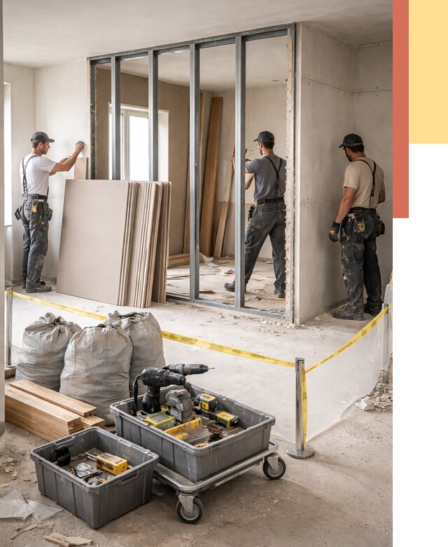 Перенос гипсокартонной перегородки в Соль-илецке под ключ от 4688 руб. | Демонтаж и монтаж – ОТДЕЛОЧНИК-Сои