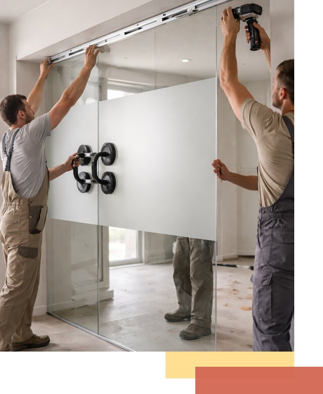 Матовые стеклянные перегородки под ключ в Соль-илецке