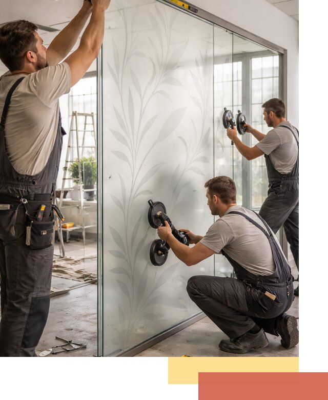 Стеклянные перегородки с рисунком на заказ в Соль-илецке