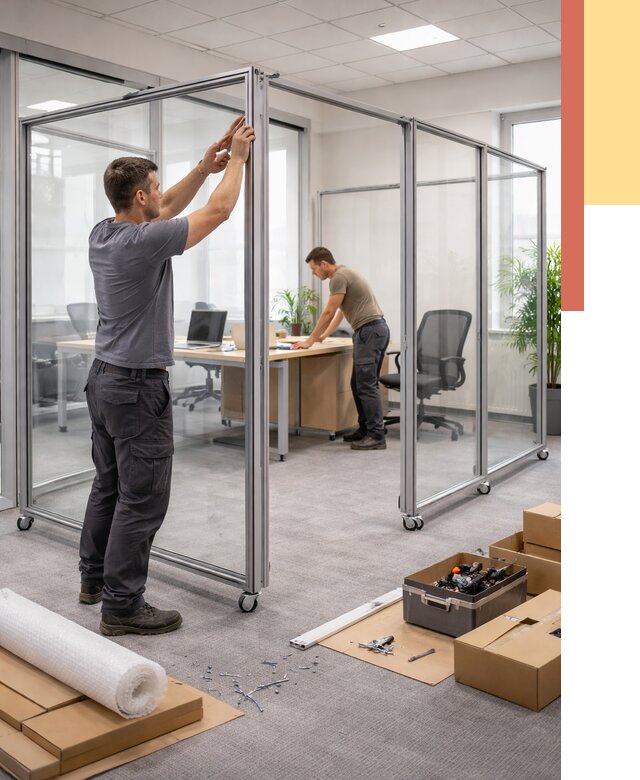 Мобильные офисные перегородки в Соль-илецке от 13023 руб. — установка под ключ | ОТДЕЛОЧНИК-Сои