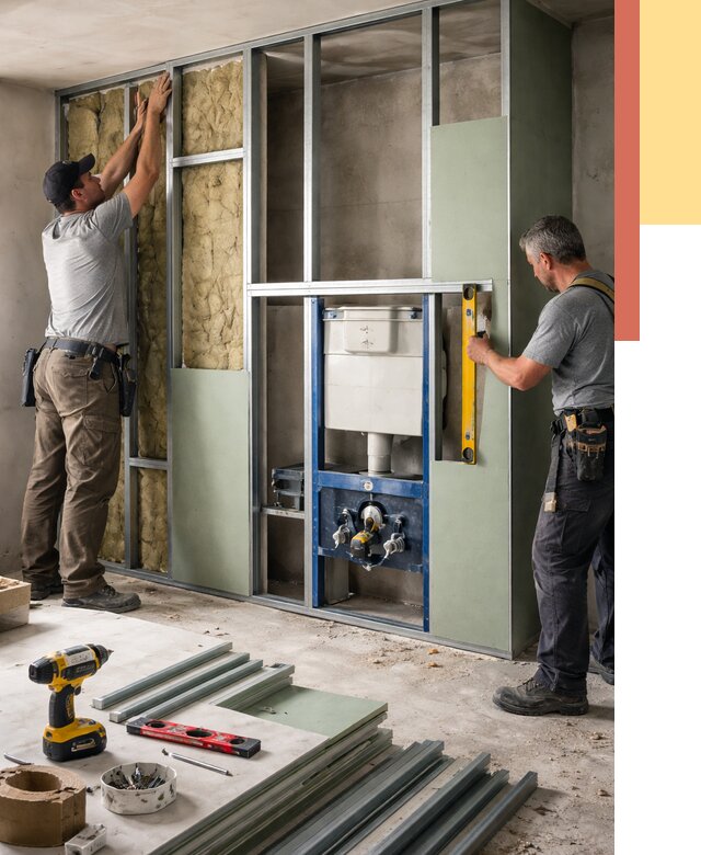 Установка сантехнических перегородок в Соль-илецке от 8855 руб. | ОТДЕЛОЧНИК-Сои