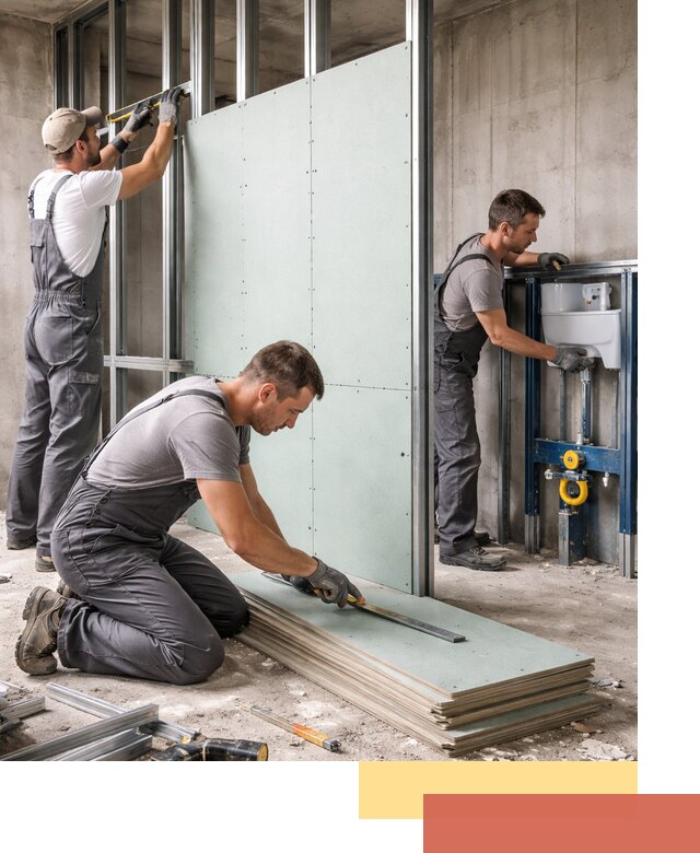 Монтаж и ремонт сантехнических перегородок в Соль-илецке