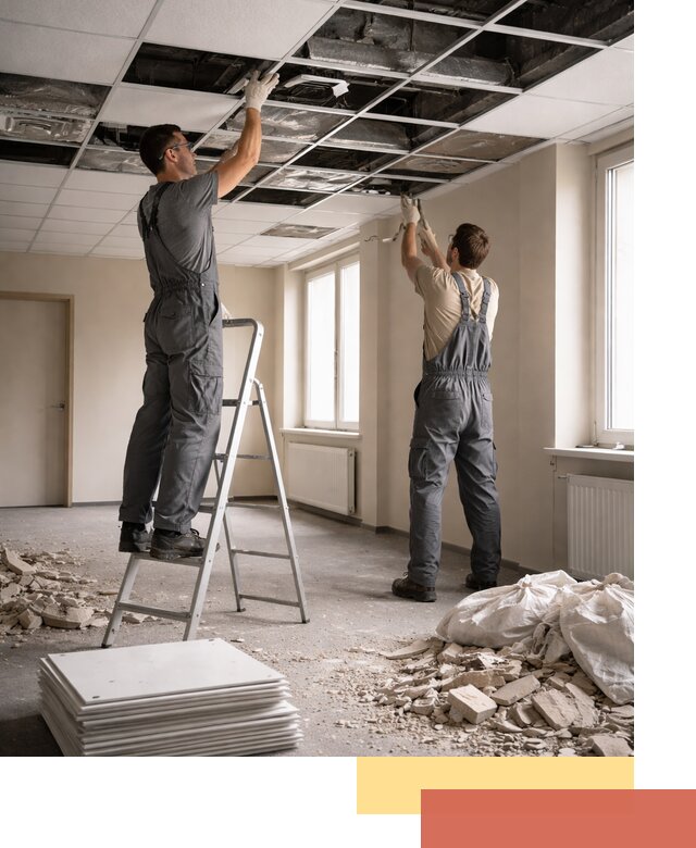 Демонтаж потолков Армстронг профессионально в Соль-илецке