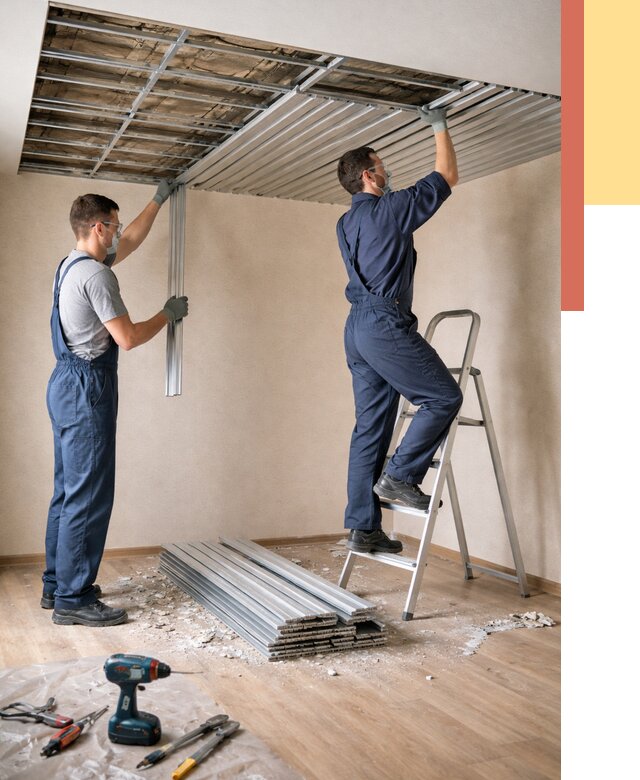 Демонтаж реечного потолка в Соль-илецке от 4688 руб. быстро и недорого | ОТДЕЛОЧНИК-Сои