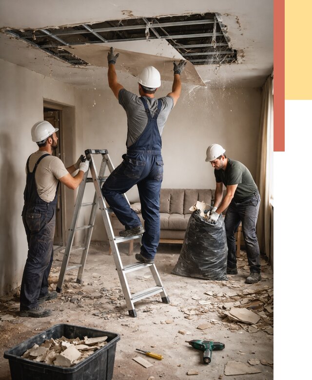 Демонтаж гипсокартонного потолка в Соль-илецке от 438 руб. за м2 — ОТДЕЛОЧНИК-Сои