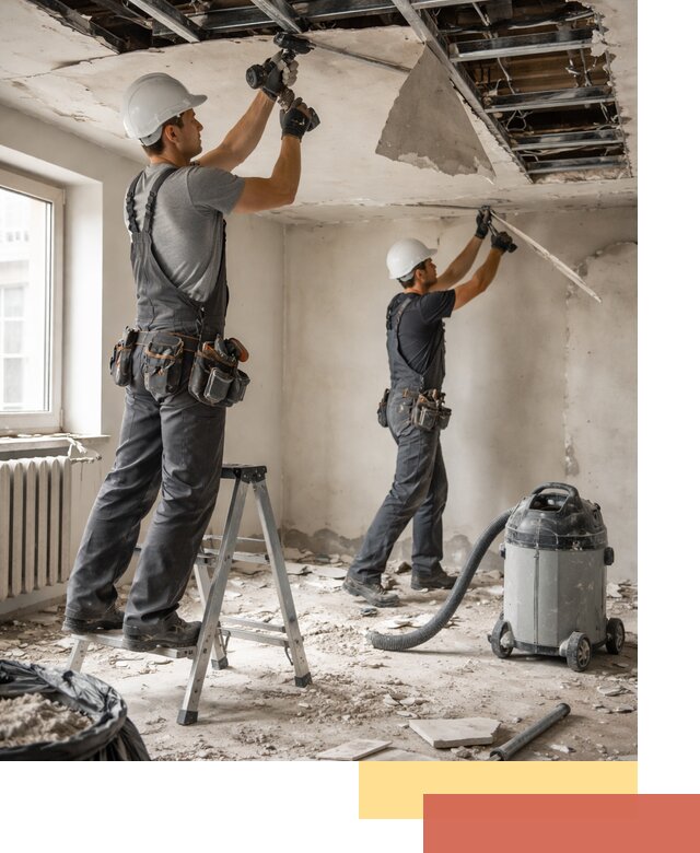 Демонтаж гипсокартонного потолка в Соль-илецке быстро и аккуратно