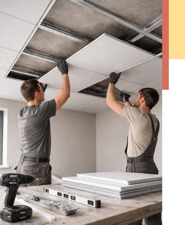 Монтаж кассетного потолка в Соль-илецке от 4688 руб/м2 — установка и сборка | ОТДЕЛОЧНИК-Сои