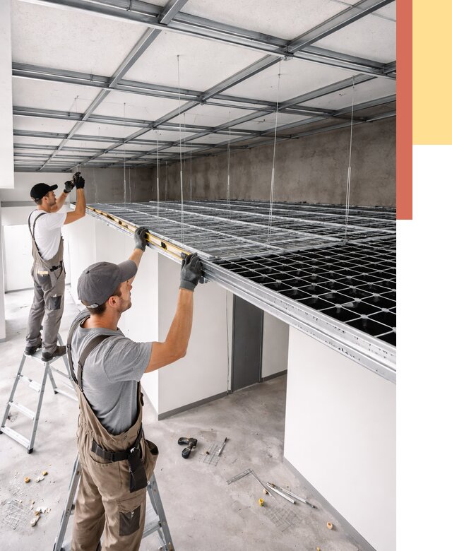 Монтаж потолка грильято в Соль-илецке от 469 руб./м² — быстрая сборка под ключ | ОТДЕЛОЧНИК-Сои